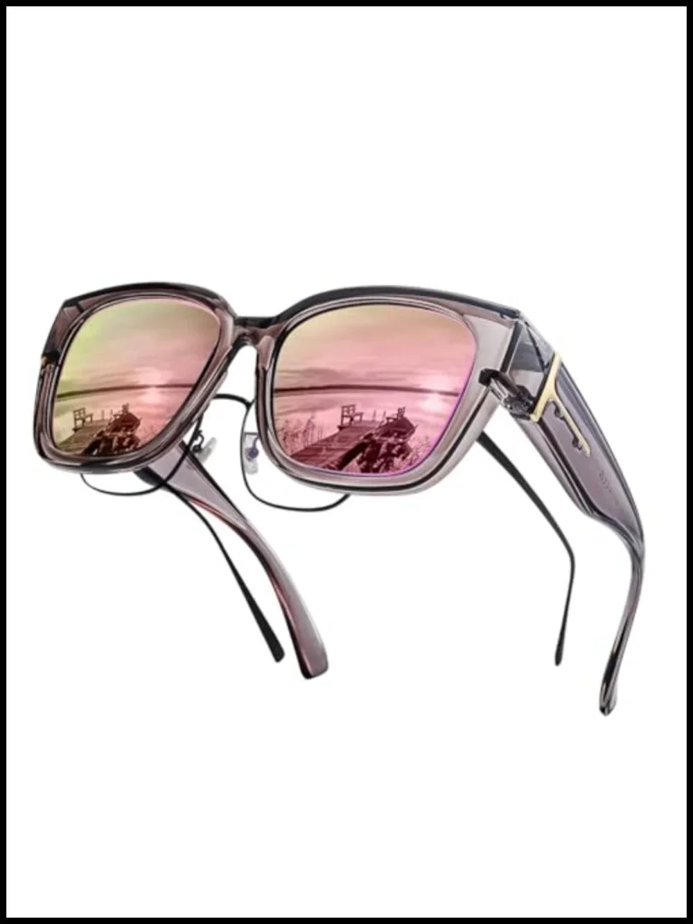 Polarized Fit Over Sunglasses Oversized Square UV Protection
